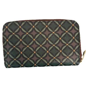 Green and Brown Color Wristlet Fossil Wallet